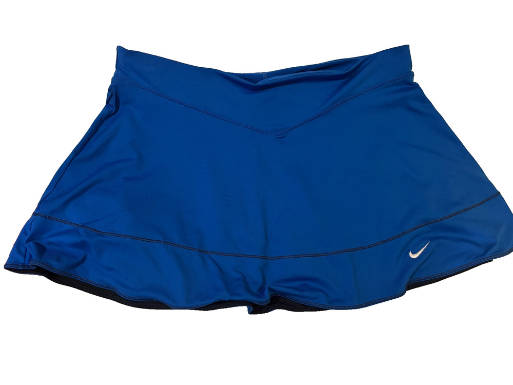Nike Dri-FIT Womens Tennis Skirt MEDIUM Royal Blue Skort Built-In Shorts